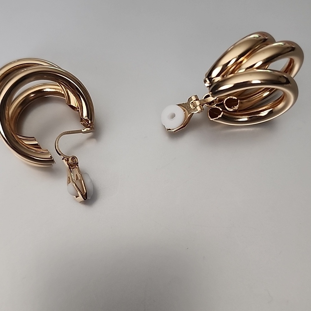 CLIP ON TRIO HOOP STYLISH HOOPS 316L AND ZINC ALLOYS - Picture 4 of 5